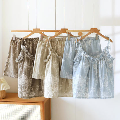 Rose Bow Cotton Padded Cami Pajamas - image 1