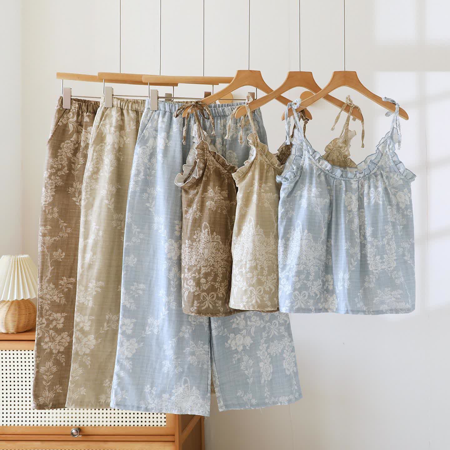 Rose Bow Cotton Padded Cami Pajamas - image 2