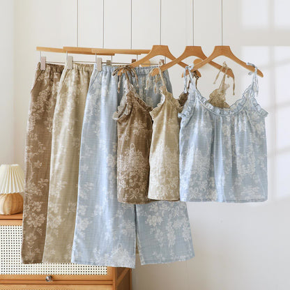 Rose Bow Cotton Padded Cami Pajamas - image 2