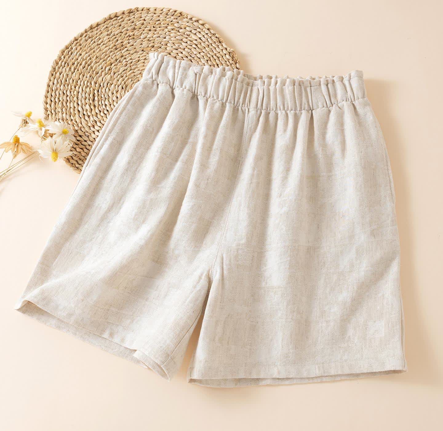 Couple Matching Cotton Linen Pajama Shorts - Women - XL - image 2