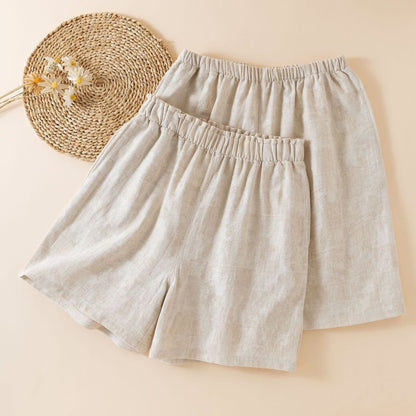 Couple Matching Cotton Linen Pajama Shorts - image 1