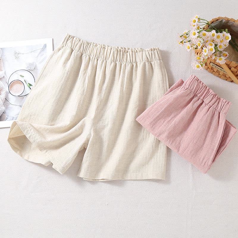 Natural Cotton Linen Pajama Shorts - image 2