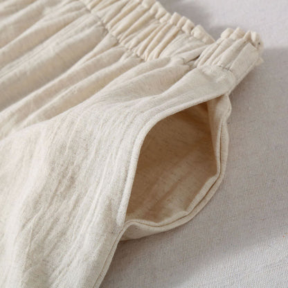 Natural Cotton Linen Pajama Shorts - image 6