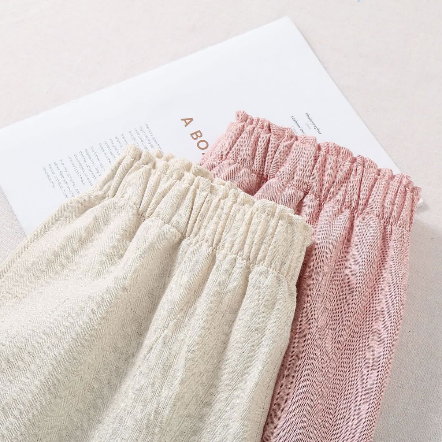 Natural Cotton Linen Pajama Shorts - image 3