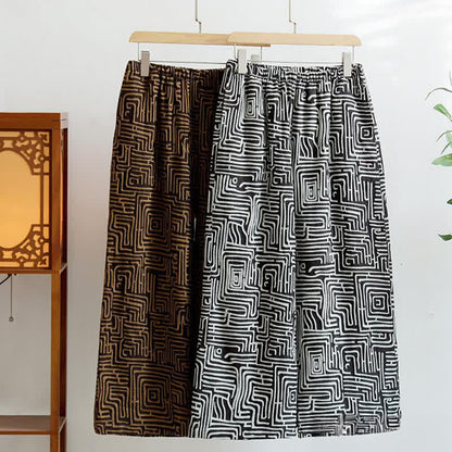 Greek Key Print Jacquard Lounge Pants - image 1