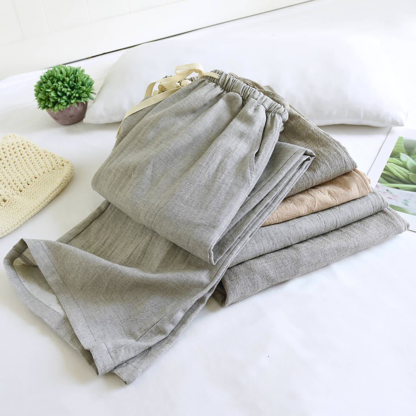 Couple Matching Cotton Linen Lounge Pants - image 3