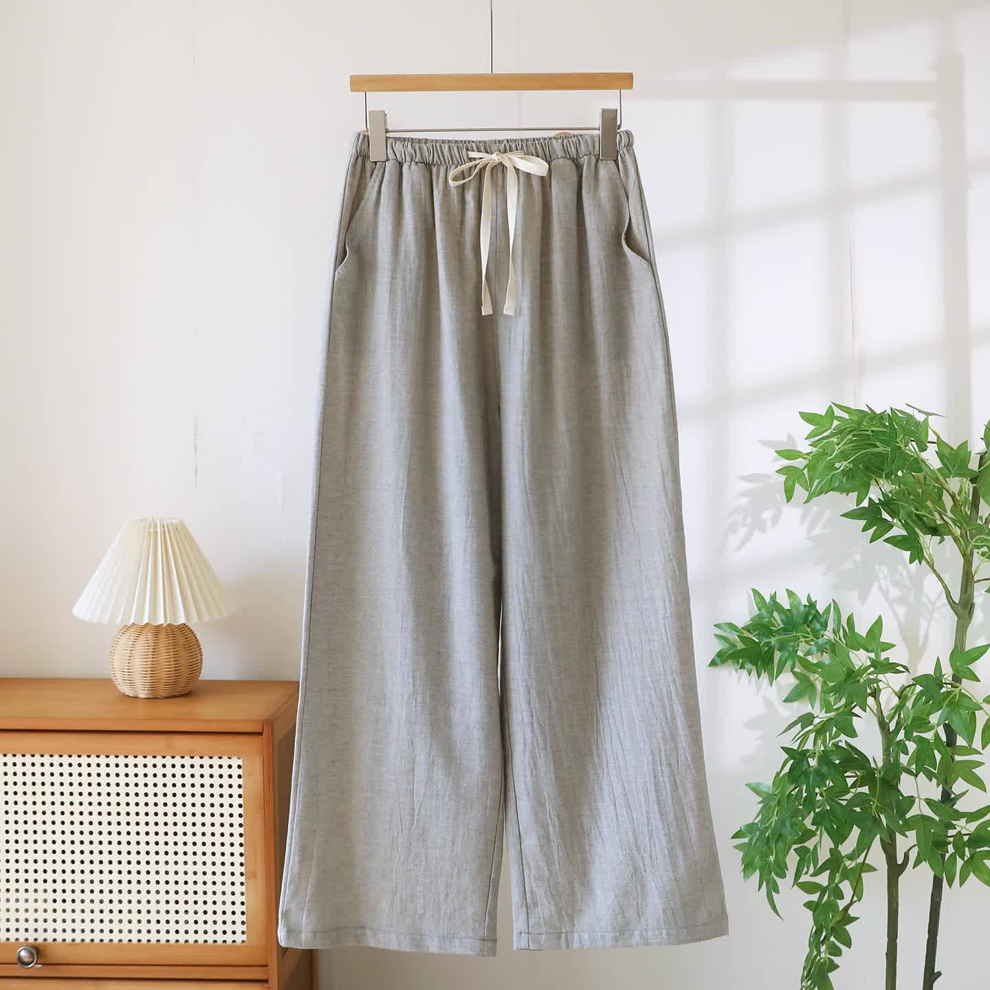 Couple Matching Cotton Linen Lounge Pants - Grey - Women - XXL - image 13
