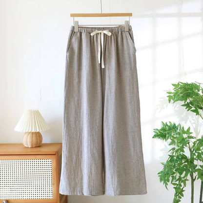 Couple Matching Cotton Linen Lounge Pants - Light Coffee - Women - XXL - image 15