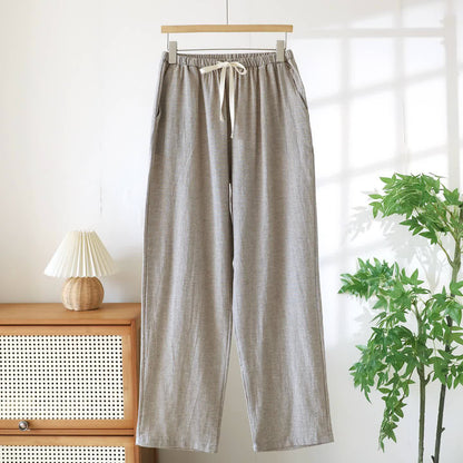 Couple Matching Cotton Linen Lounge Pants - Light Coffee - Men - XXL - image 16