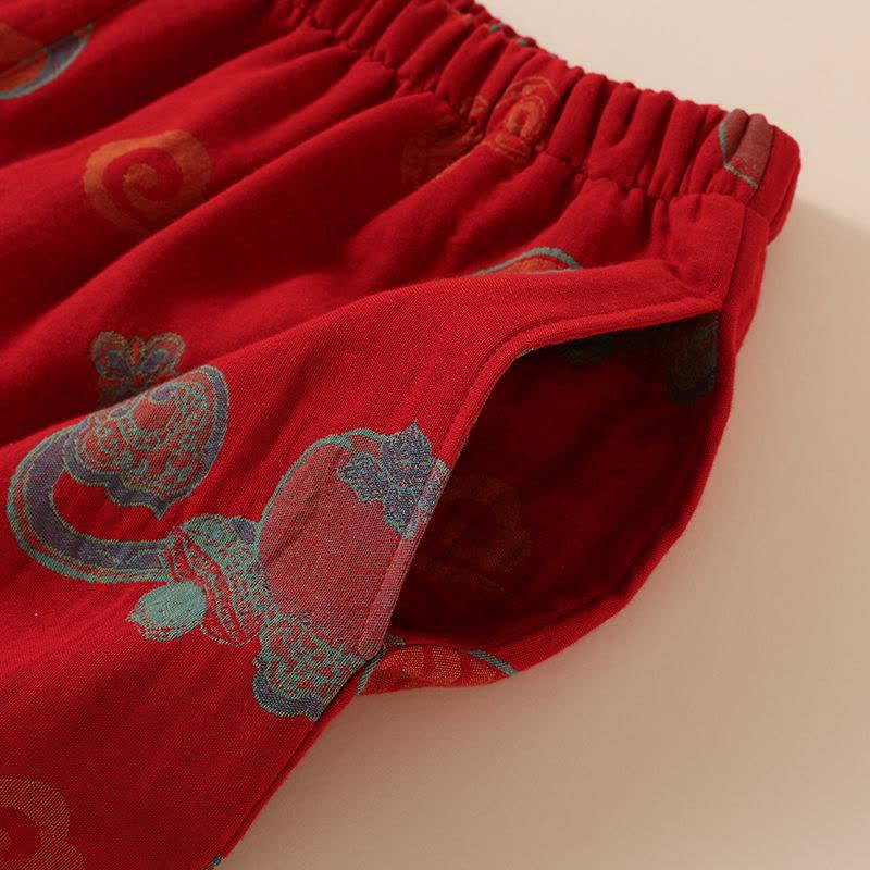 Ownkoti Oriental Style Gourd Persimmon Cotton Sleepwear - image 9