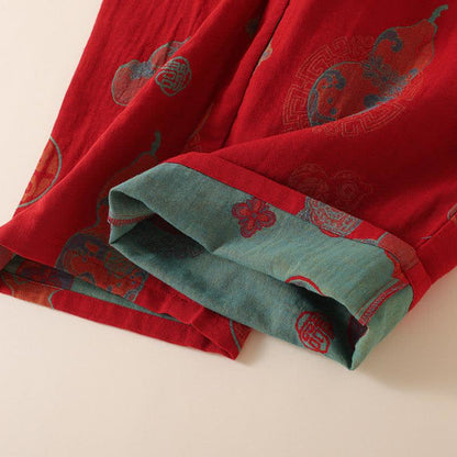 Ownkoti Oriental Style Gourd Persimmon Cotton Sleepwear - image 10