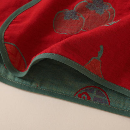 Ownkoti Oriental Style Gourd Persimmon Cotton Sleepwear - image 7