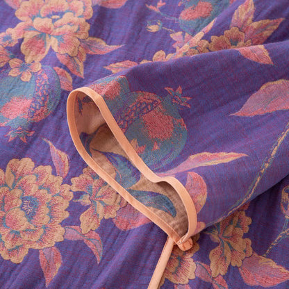 Ownkoti Oriental Style Peony Pomegranate Cotton Sleepwear - image 5