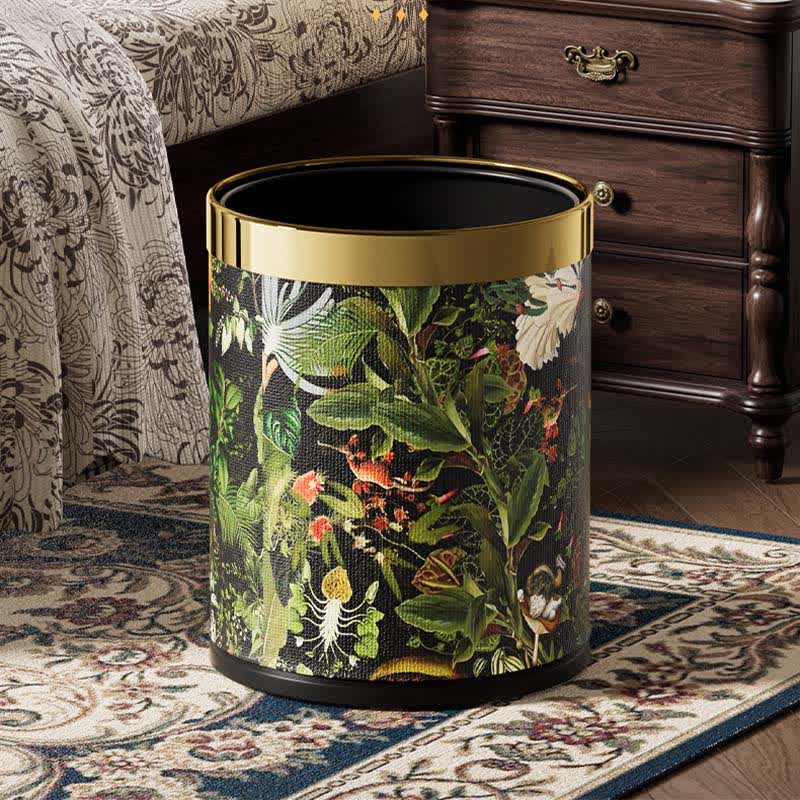 Ownkoti Tropical Jungle Leather Trash Bin - image 4