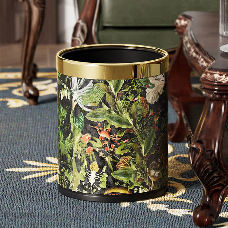 Ownkoti Tropical Jungle Leather Trash Bin - image 2