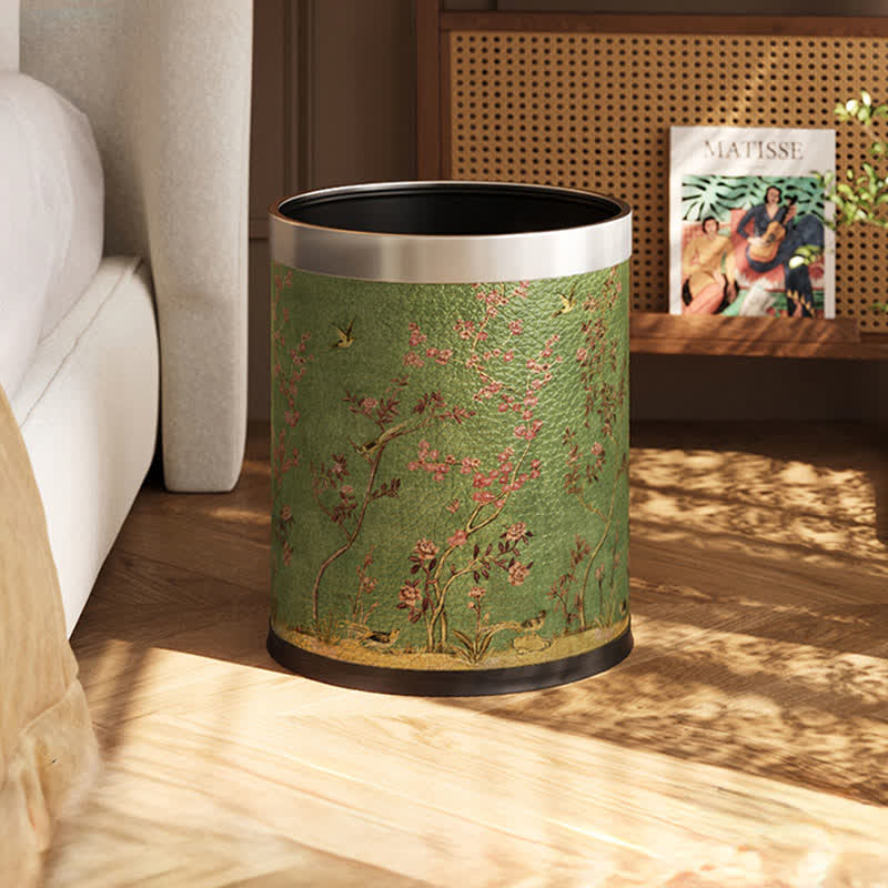 Ownkoti Green Pastoral Bird Durable Trash Bin - image 2