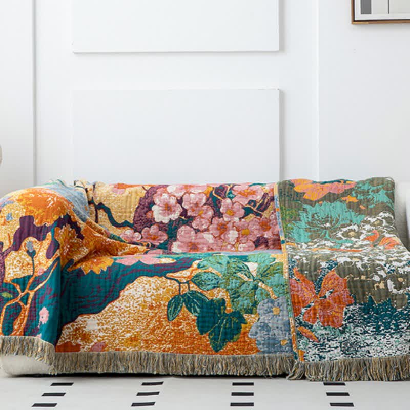 Peach Blossom Organic Cotton Gauze Quilt - image 3