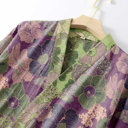 Ownkoti Peach Blossom Cotton Gauze Kimono Robe - image 3
