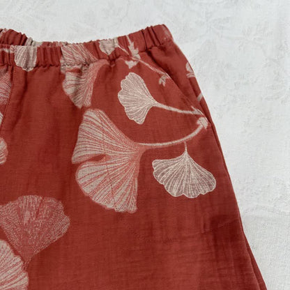 Ownkoti Ginkgo Leaf Jacquard Cotton Pajama Shorts - image 4
