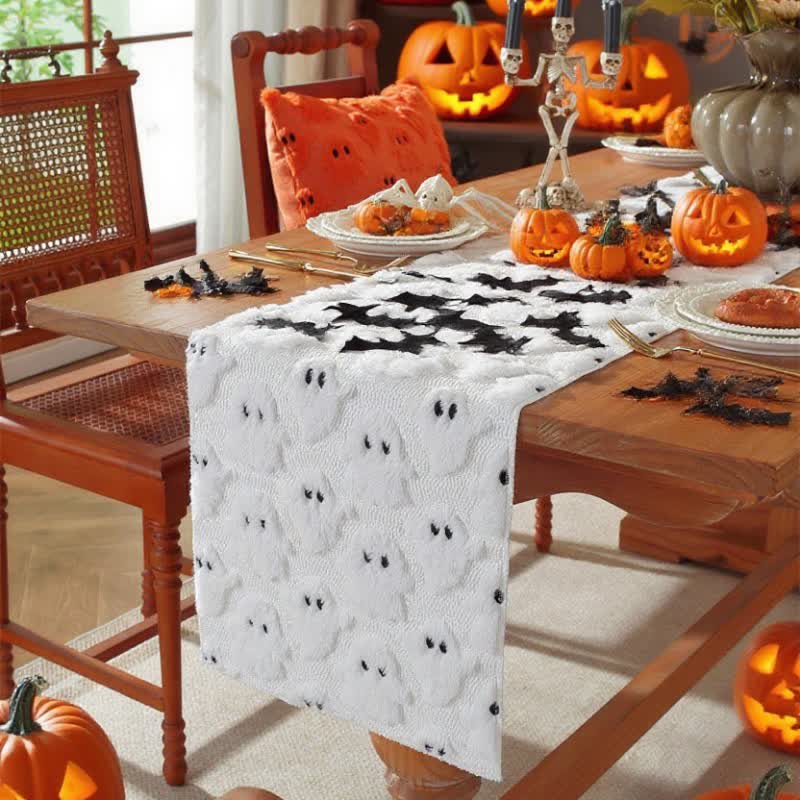 Halloween Plush Ghost Embroidered Table Runner - image 5