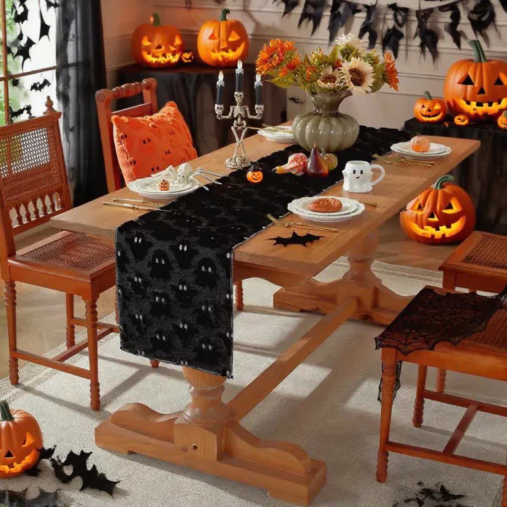 Halloween Plush Ghost Embroidered Table Runner - image 11