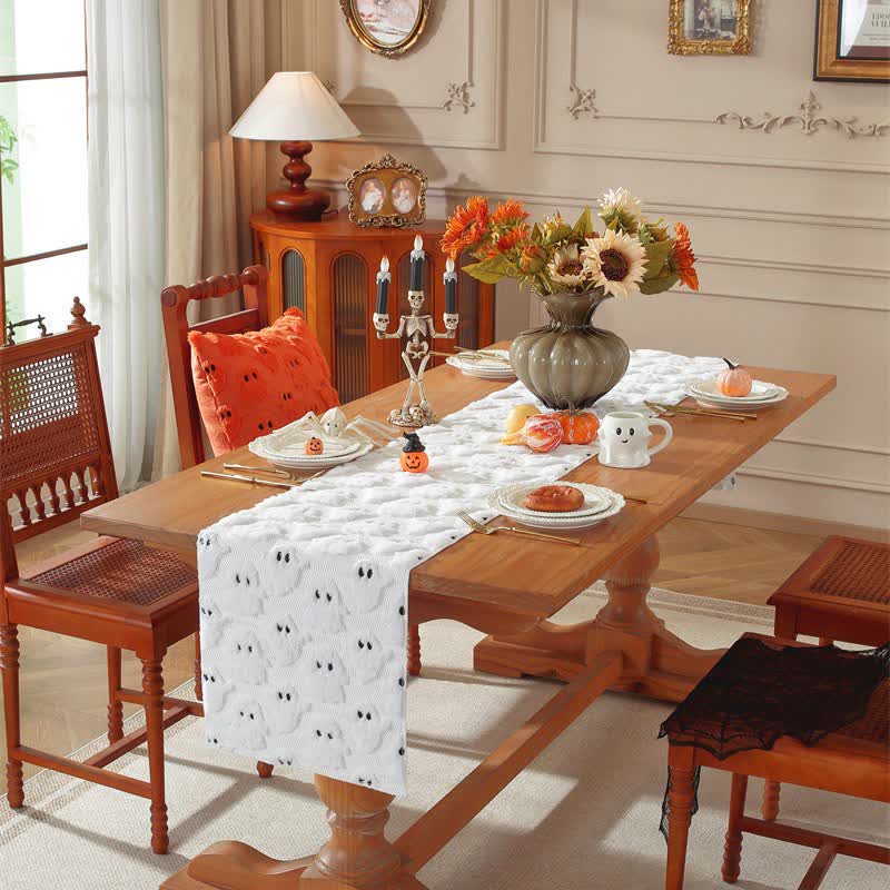Halloween Plush Ghost Embroidered Table Runner - image 2
