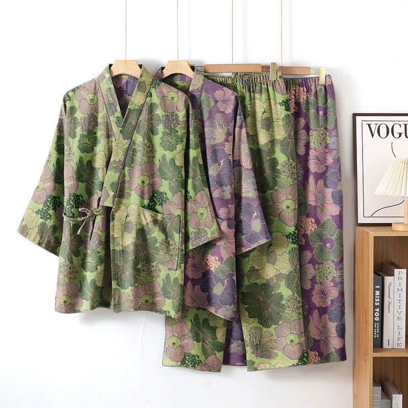 Peach Blossom Kimono style Loungewear Set - image 1