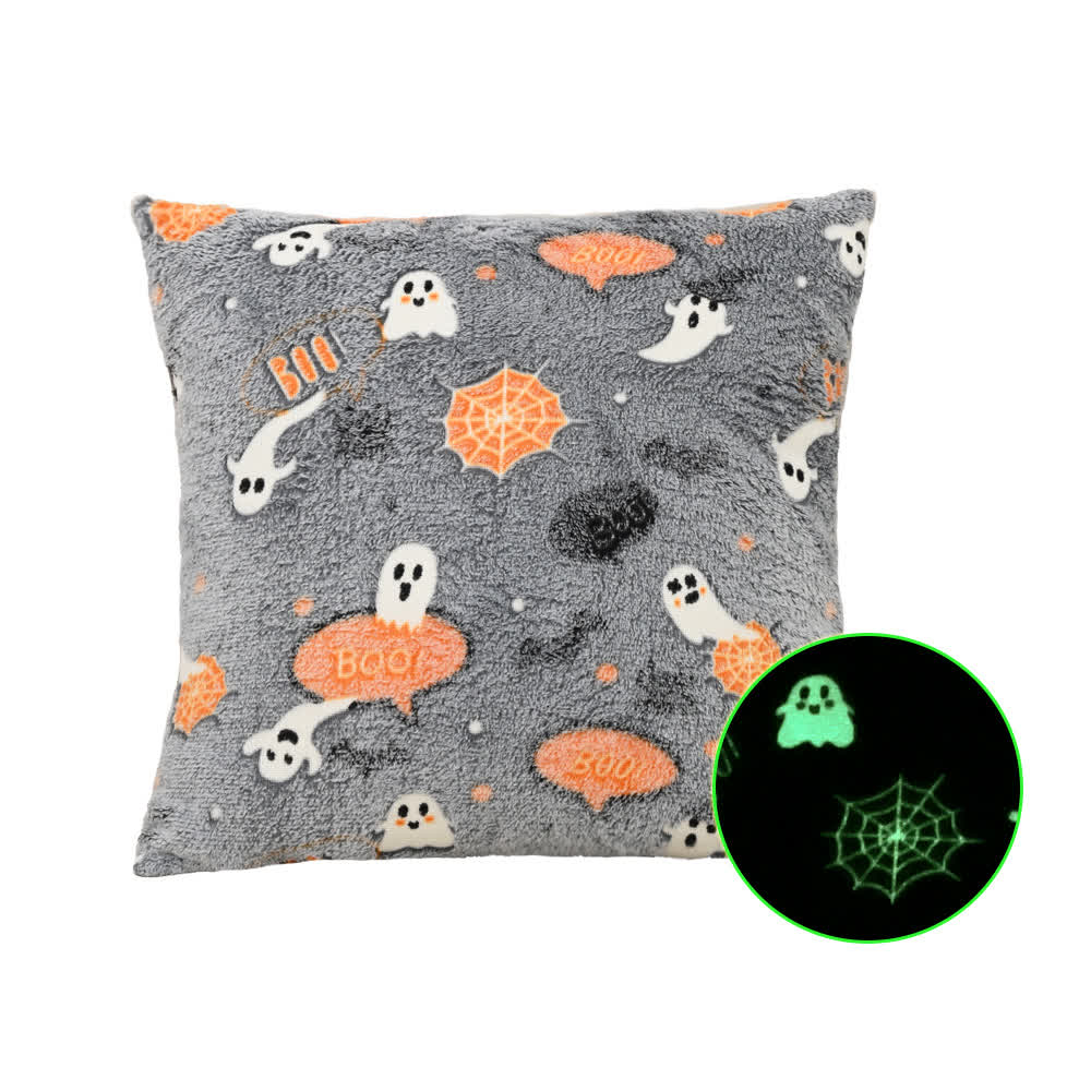 Halloween Flannel Luminous Throw Pillow - A - Pillowcase with Core - 18" x 18" - image 3