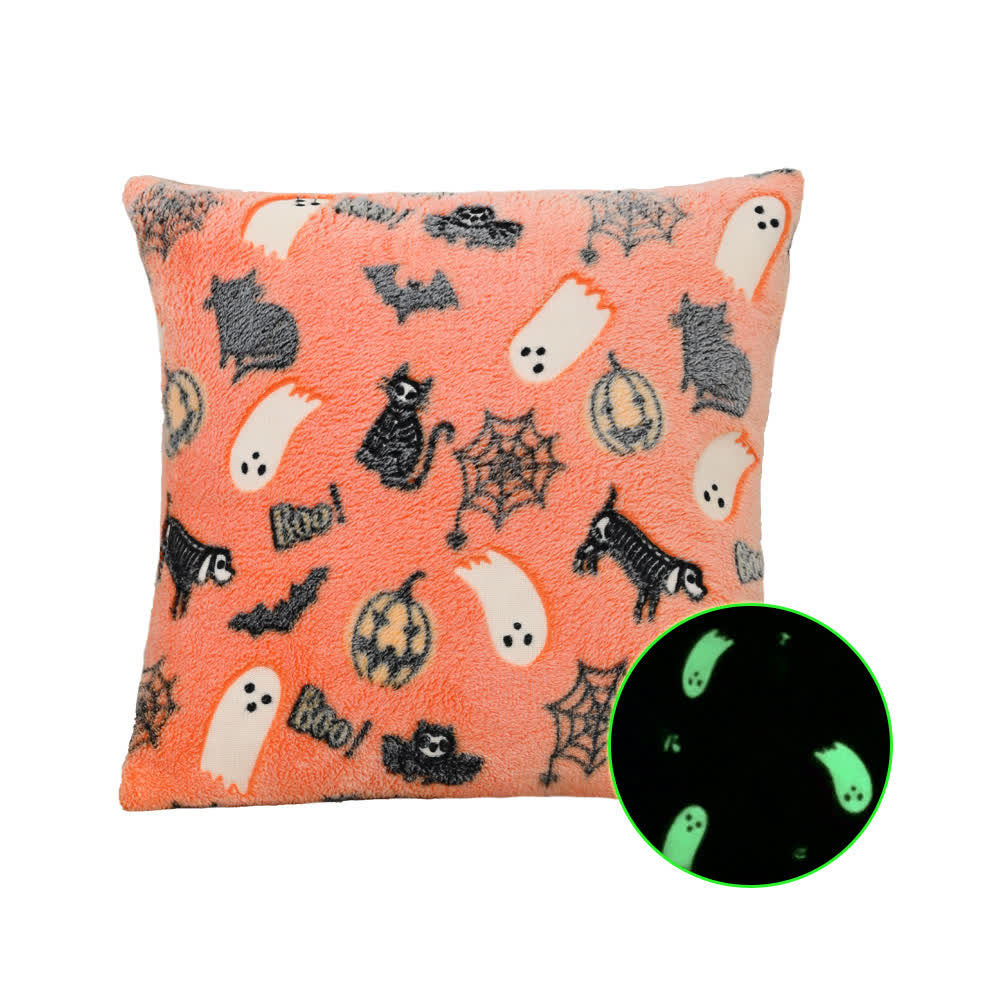 Ownkoti Funny Demon Flannel Luminous Throw Pillow - B - Pillowcase with Core - 18" x 18" - image 5