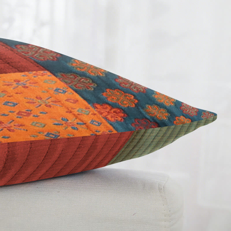 Patchwork Cotton Gauze Jacquard Square Pillowcases(2PCS) - image 3