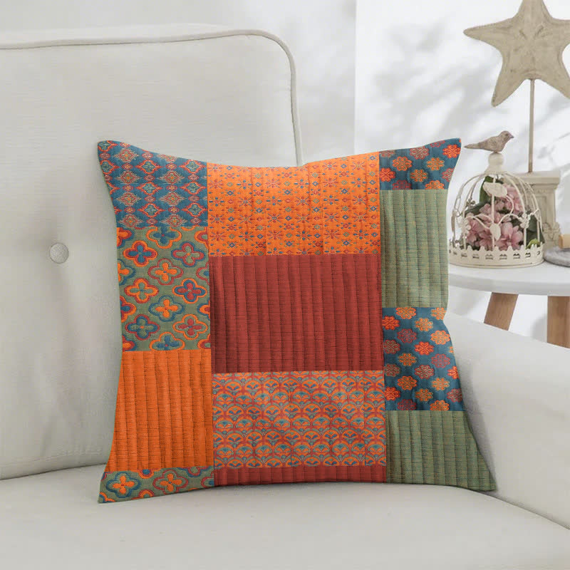 Patchwork Cotton Gauze Jacquard Square Pillowcases(2PCS) - image 2