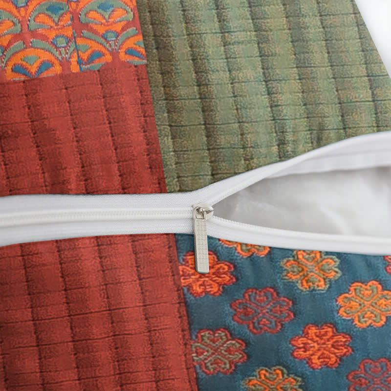 Patchwork Cotton Gauze Jacquard Square Pillowcases(2PCS) - image 4