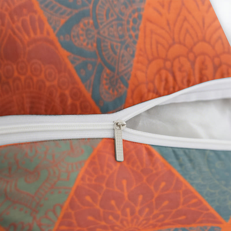 Triangle Pattern Cotton Jacquard Square Pillowcases(2PCS) - image 4