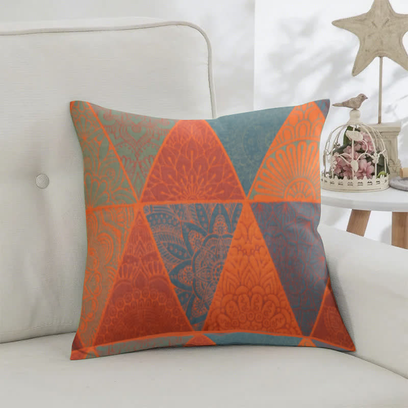 Triangle Pattern Cotton Jacquard Square Pillowcases(2PCS) - image 2