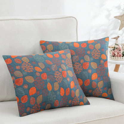 Leaf Print Cotton Jacquard Square Pillowcases(2PCS) - 18" x 18" - image 1