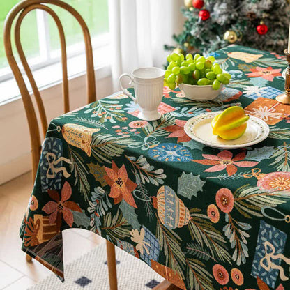 Plant & Floral Print Jacquard Tablecloth - image 5