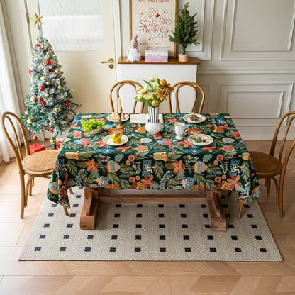 Plant & Floral Print Jacquard Tablecloth - image 3
