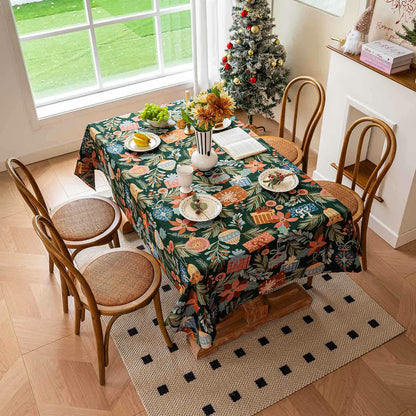 Plant & Floral Print Jacquard Tablecloth - image 2