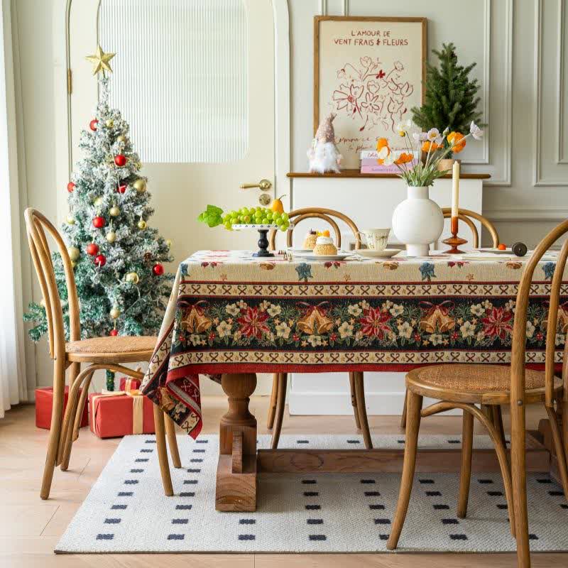 Christmas Bell Floral Jacquard Tablecloth - image 4