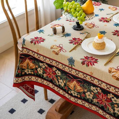 Christmas Bell Floral Jacquard Tablecloth - image 5