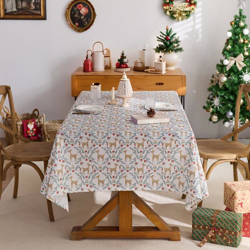 Christmas Elk Print Waterproof Tablecloth - 59" x 102" - image 1