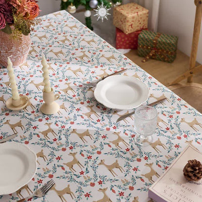 Christmas Elk Print Waterproof Tablecloth - image 4