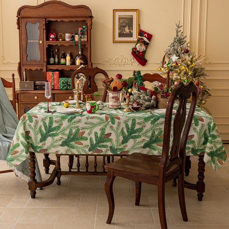 Christmas Pine Cone Print Tablecloth - image 3