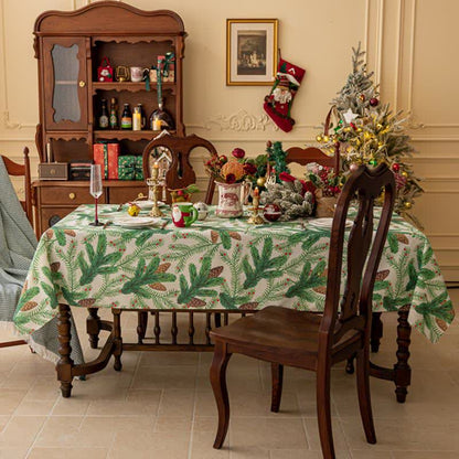 Christmas Pine Cone Print Tablecloth - image 3