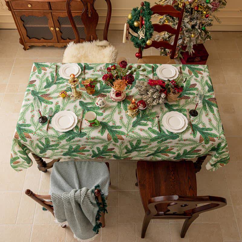Christmas Pine Cone Print Tablecloth - image 4
