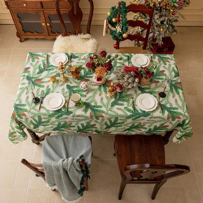 Christmas Pine Cone Print Tablecloth - image 4