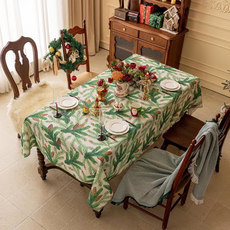Christmas Pine Cone Print Tablecloth - image 2