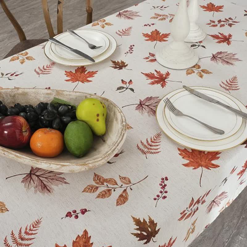 Ownkoti Harvest Maple Leaf Waterproof Tablecloth