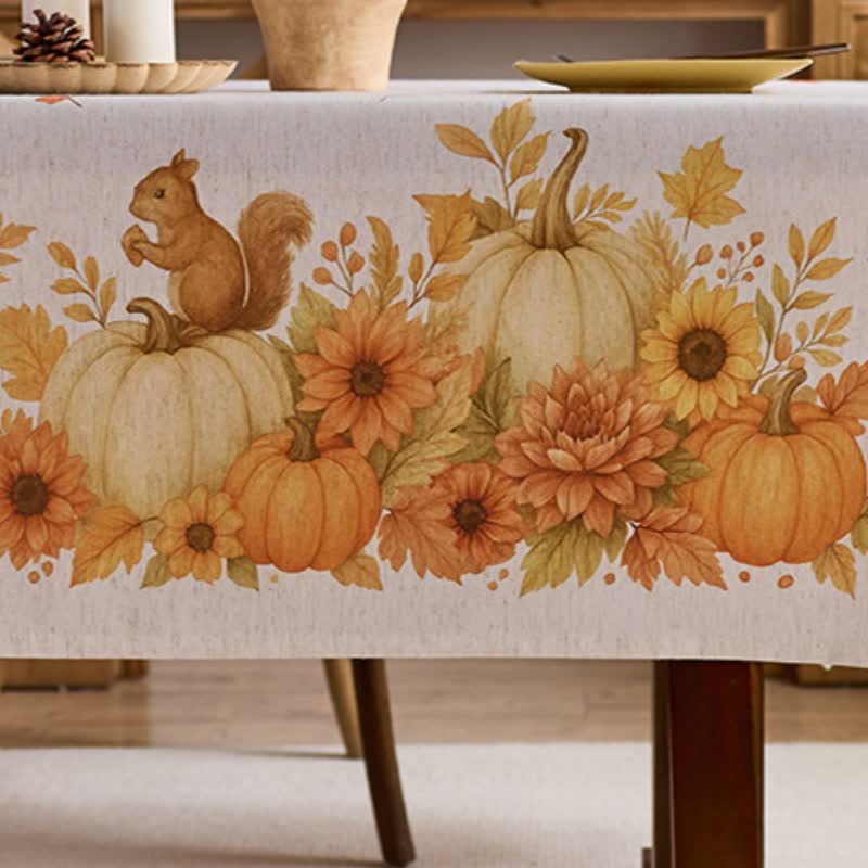 Sunflower Pumpkin Harvest Waterproof Tablecloth - image 6
