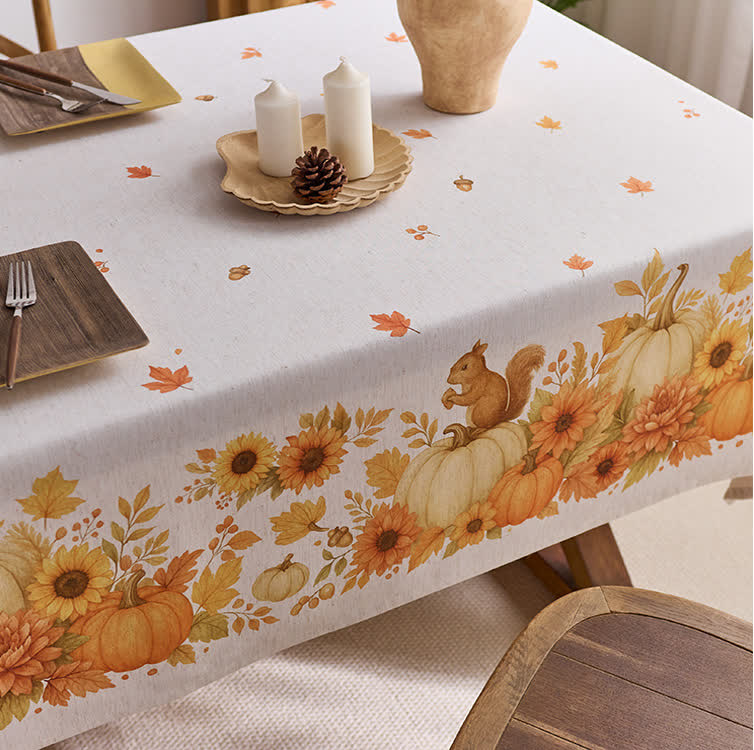 Sunflower Pumpkin Harvest Waterproof Tablecloth - image 5
